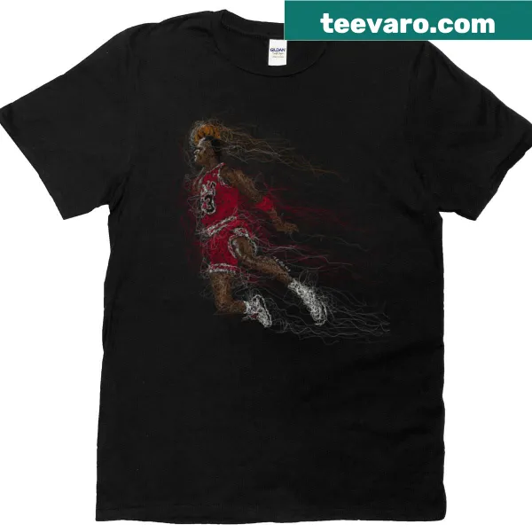 Iconic dunk artwork on a classic t-shirt in scribble style