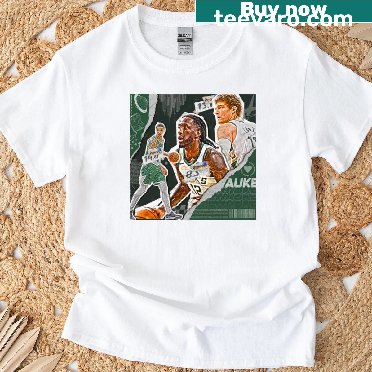 Illustrative design for Milwaukee basketball fans — on a men's t-shirt