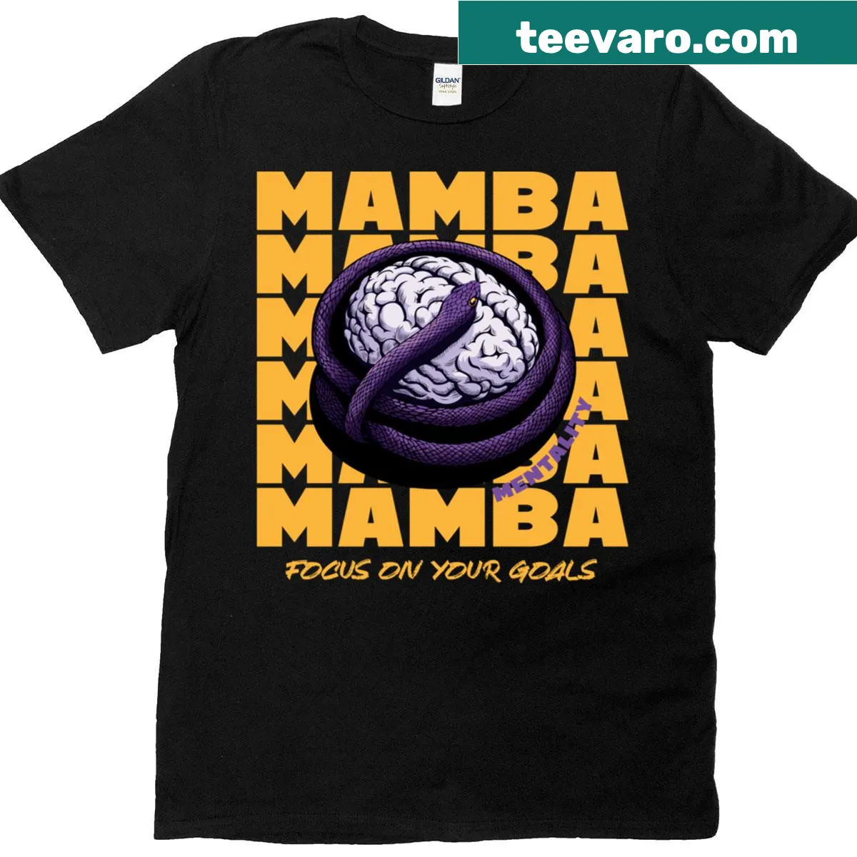 Inspirational typography design focused on mindset and Mamba Mentality — on a men's t-shirt