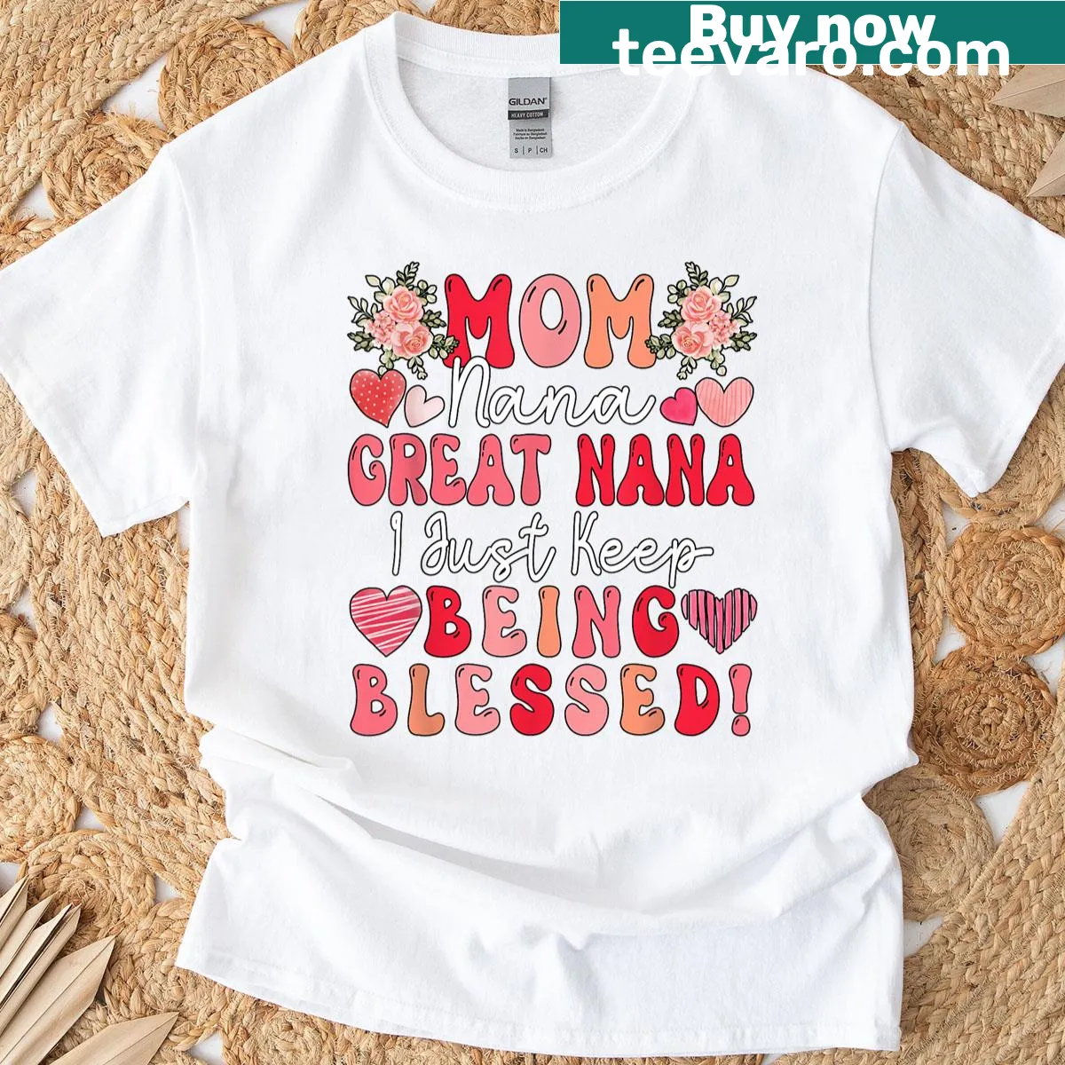 T-shirt celebrating moms and grandmas with a heartfelt message — on a men's t-shirt