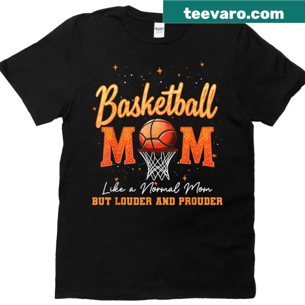 Basketball Mom T-shirt featuring a hoop and net illustration