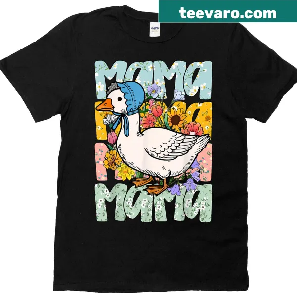 Boho floral mama goose graphic on a Mother's Day t-shirt