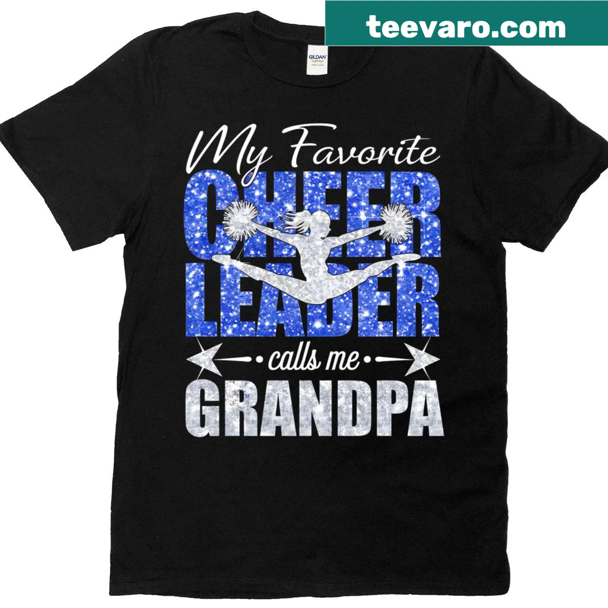 Long sleeve T-shirt celebrating grandpas with a cheerleading theme — on a men's t-shirt