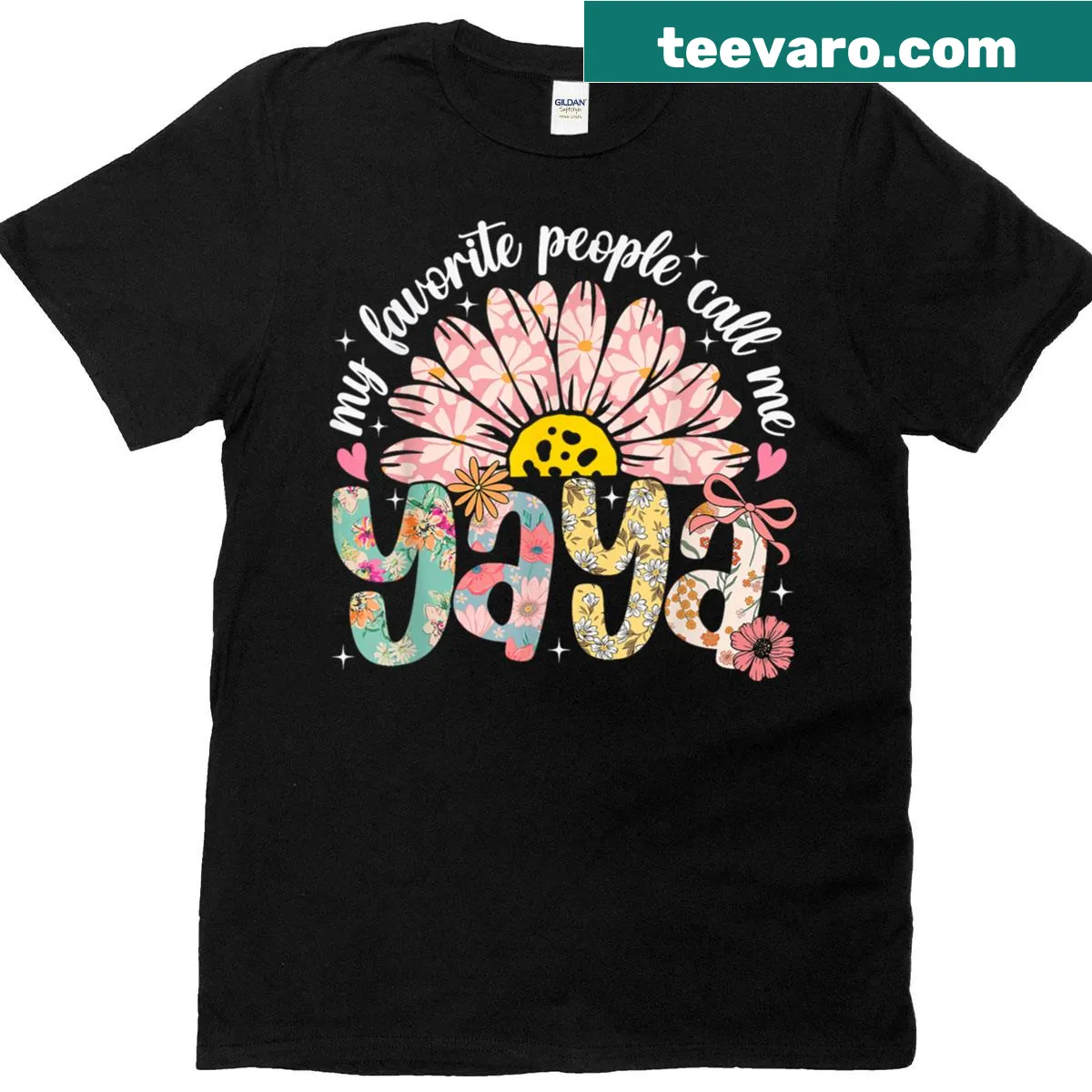 Girly T-shirt for women celebrating grandmothers as Yaya — on a men's t-shirt