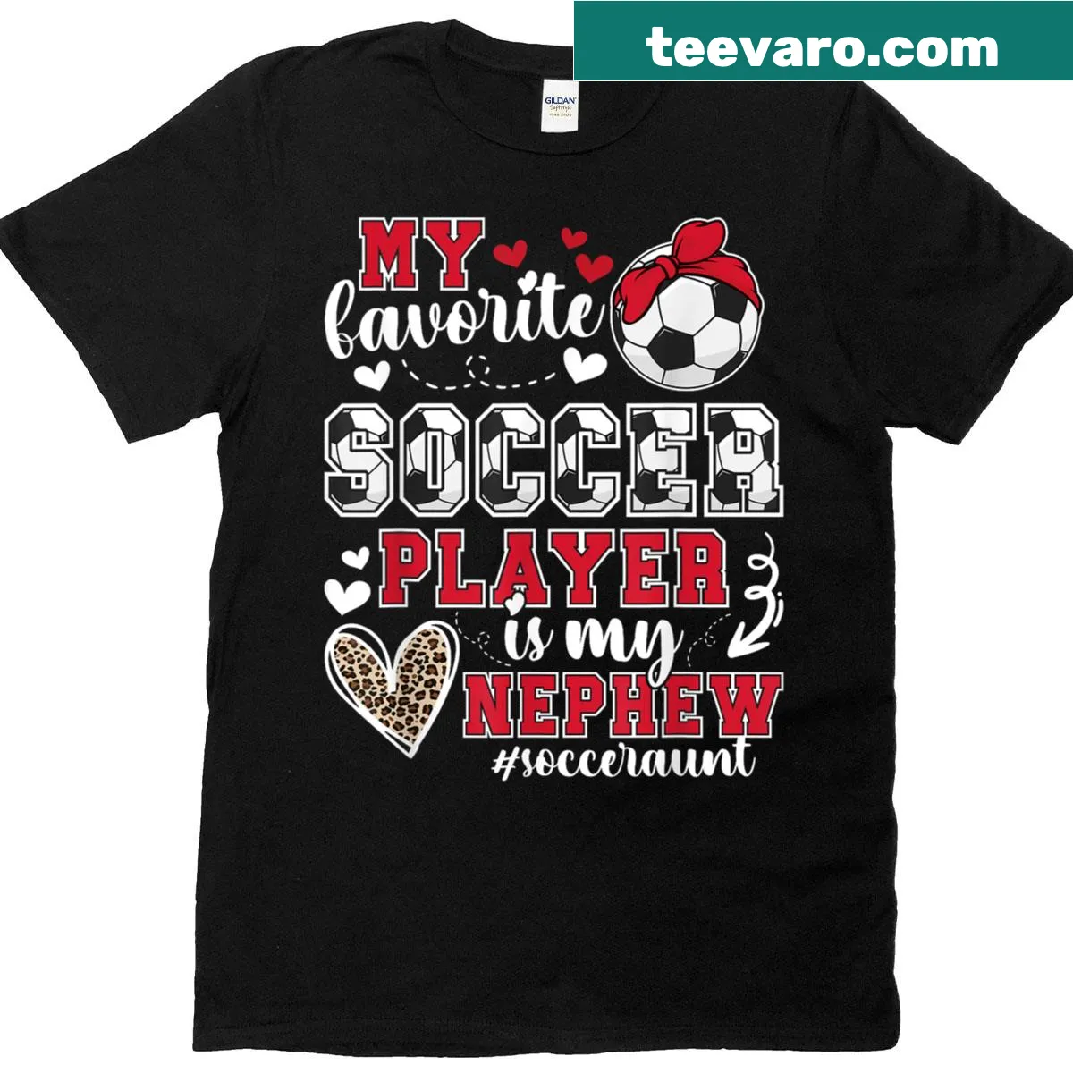T-shirt for aunt featuring 'Soccer Aunt of a Soccer Player' text. — on a men's t-shirt
