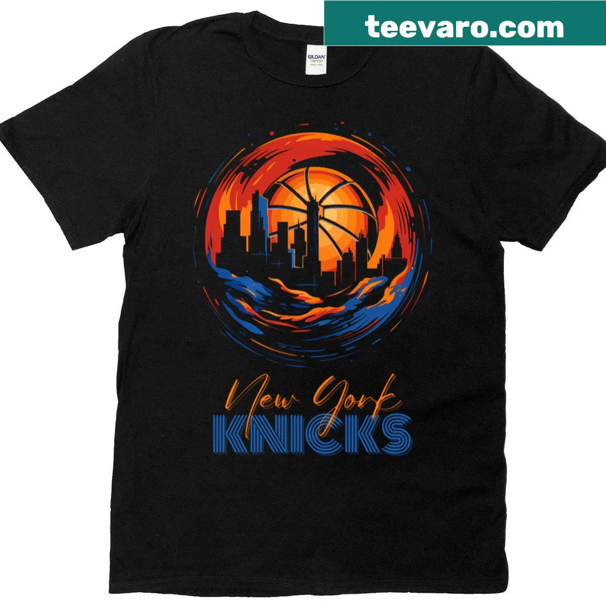 Nostalgia-themed New York Knicks T-shirt celebrating the basketball team — on a men's t-shirt