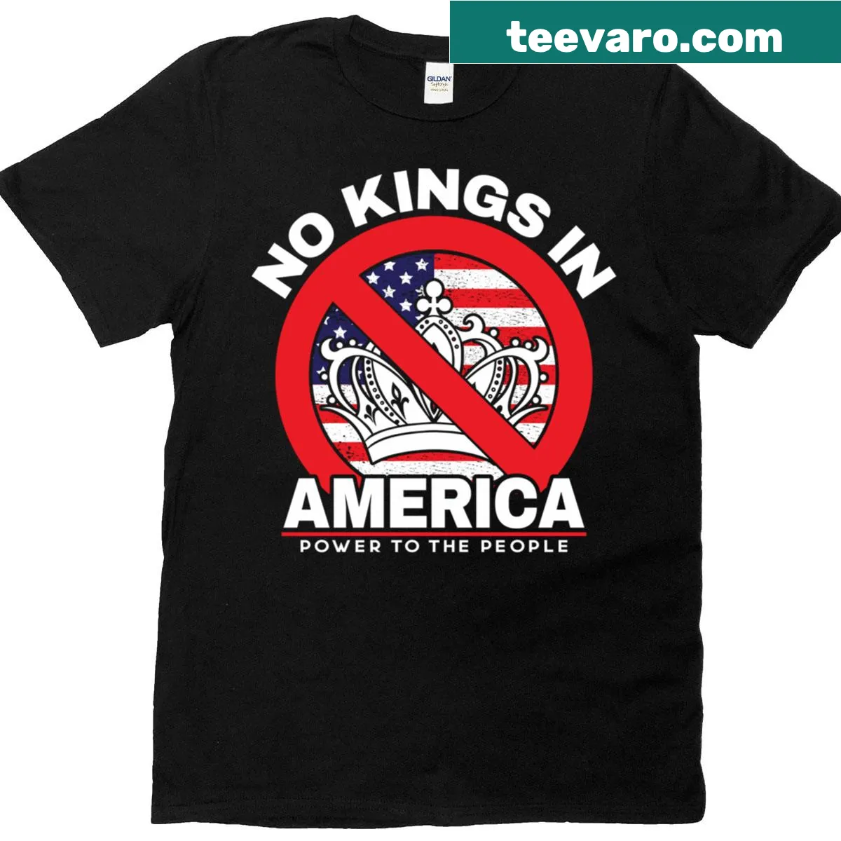 Anti-monarchy patriotic T-shirt with bold text emphasizing democracy — on a men's t-shirt