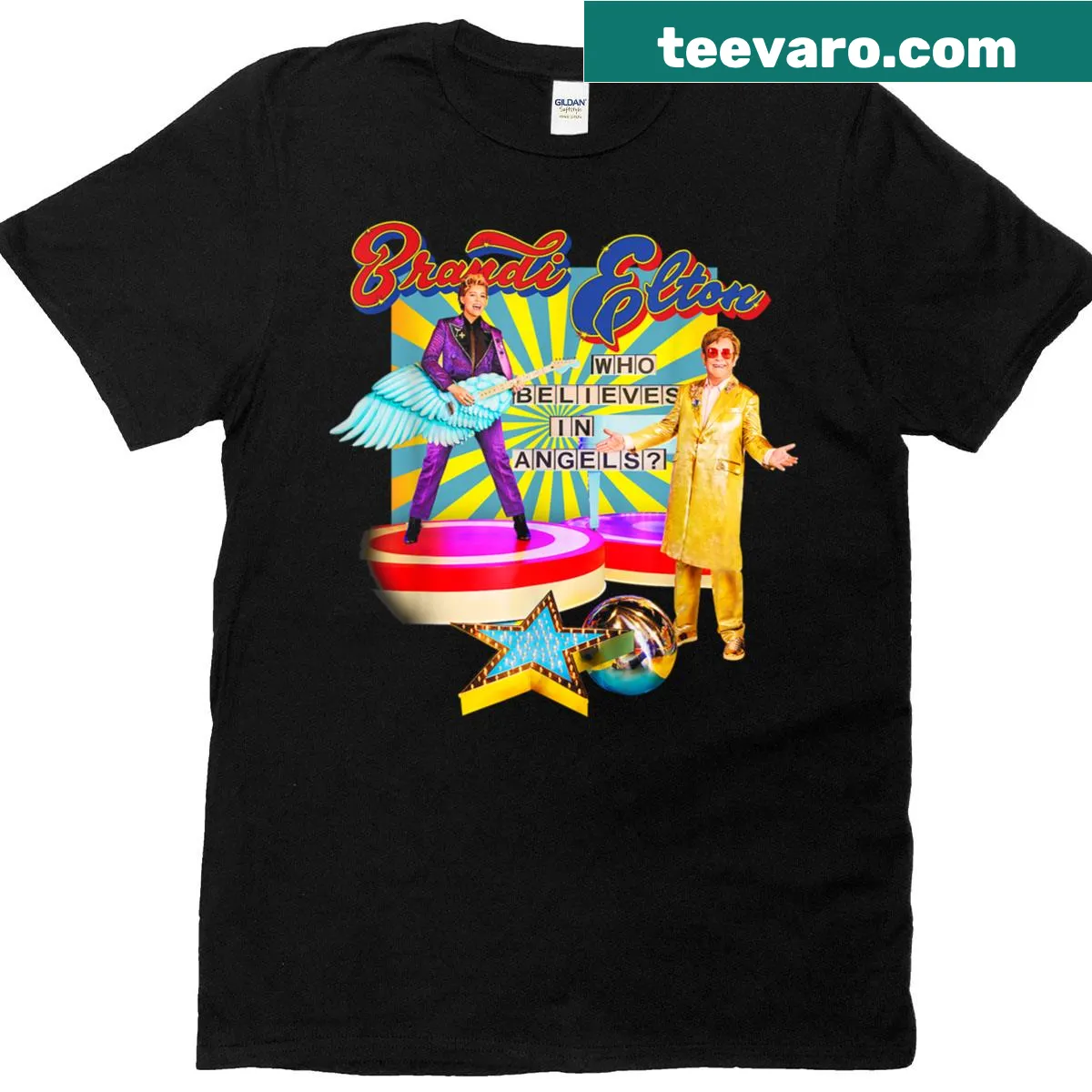 Elton John lyric typography design on a classic T-shirt — on a men's t-shirt