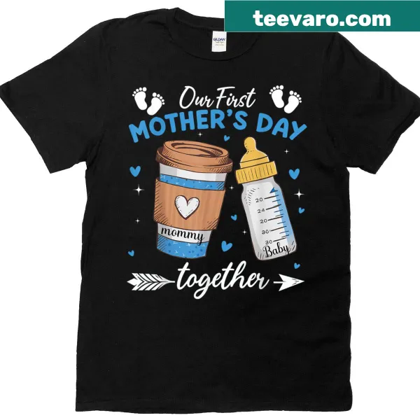 Matching t-shirt design for mother and newborn celebrating first Mother's Day