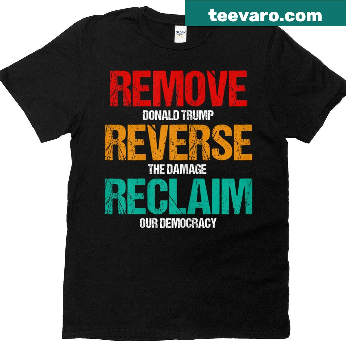 Retro-style protest T-shirt with bold advocacy slogans — on a men's t-shirt