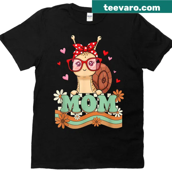 Retro flower and snail Mother's Day t-shirt