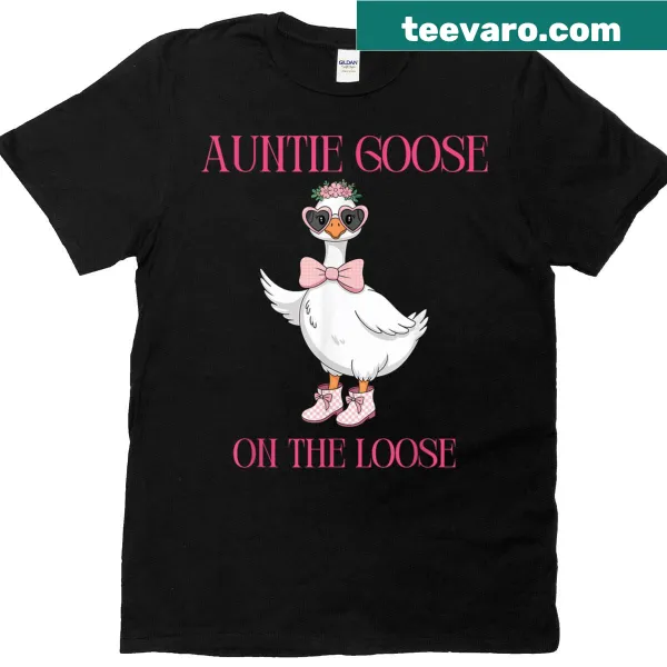 Funny retro Auntie Goose t-shirt with whimsical design