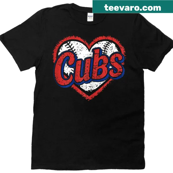 T-shirt with Cubs logo and heart design for baseball fans