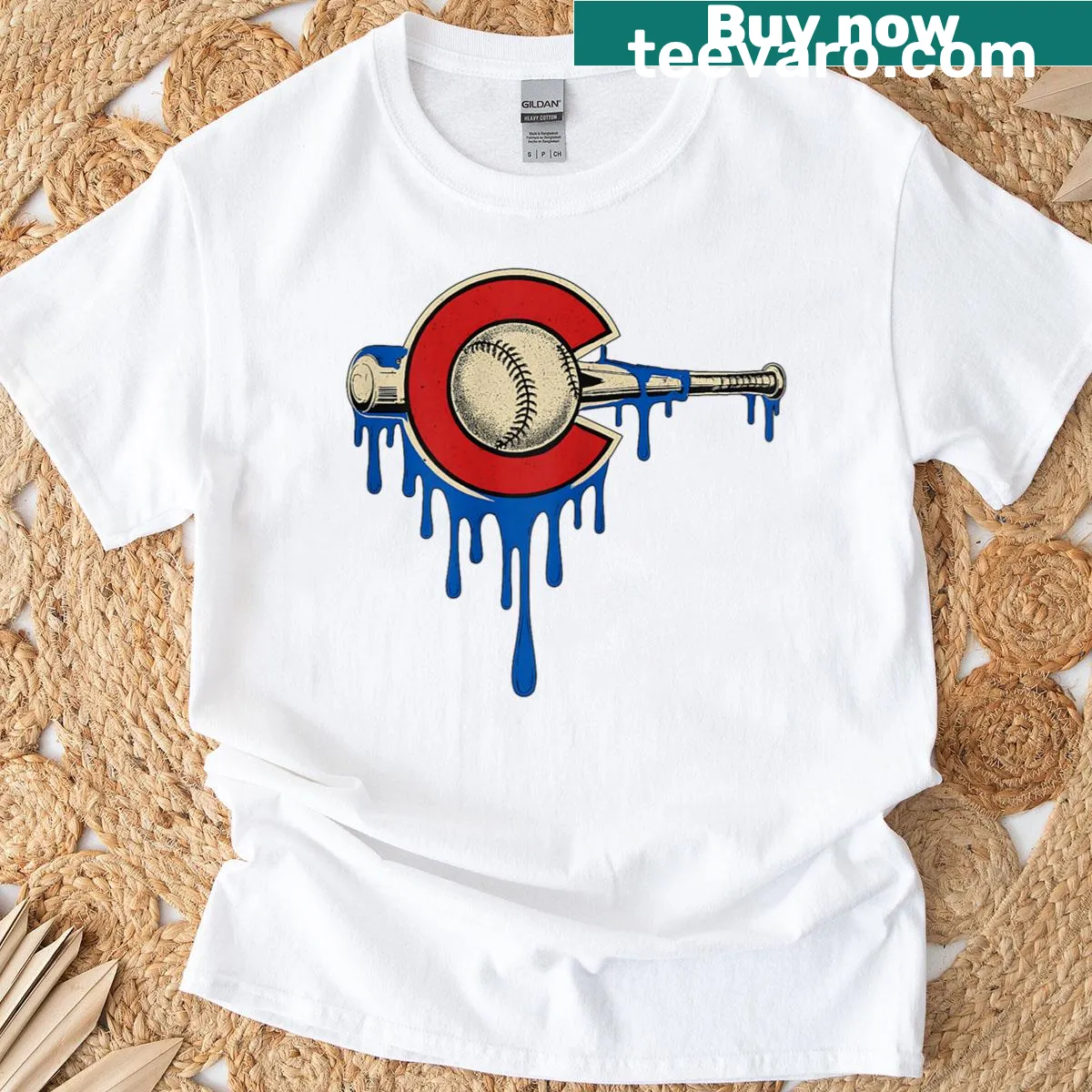 Retro Cubs themed T-shirt featuring customizable last name styles — on a men's t-shirt