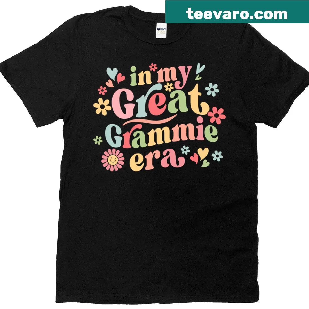 Funny long sleeve t-shirt with retro flower design celebrating grandmothers — on a men's t-shirt