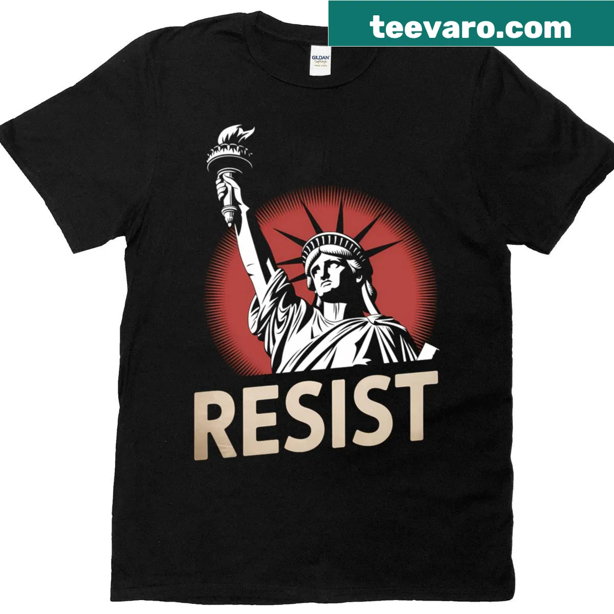 Vintage long sleeve t-shirt featuring the Statue of Liberty design. — on a men's t-shirt