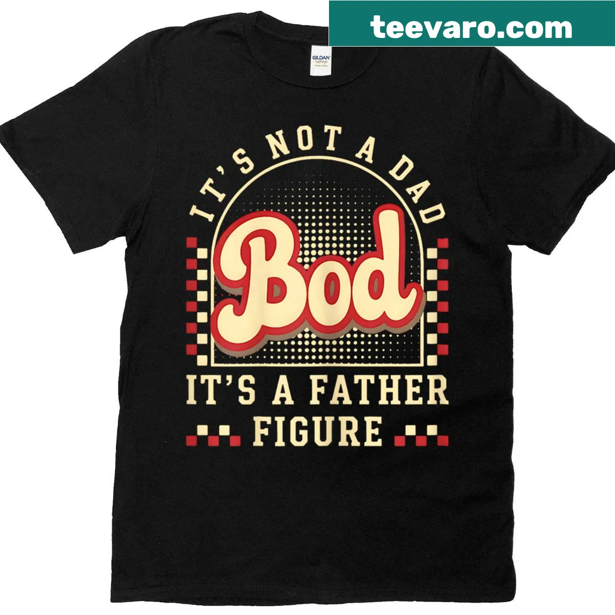 Funny vintage t-shirt about dad bods and father figures — on a men's t-shirt