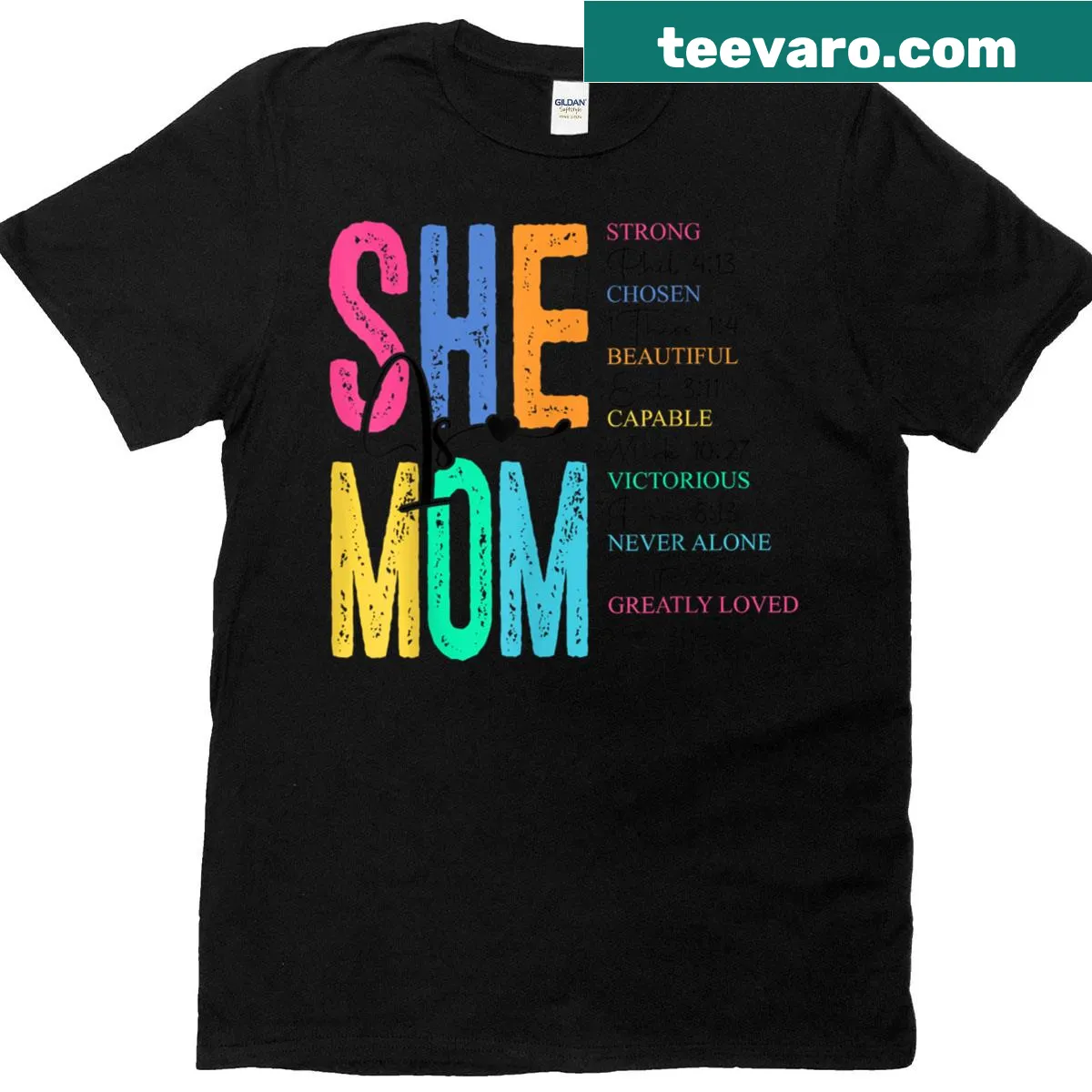 Christian mom t-shirt with Bible verse for Mother's Day — on a men's t-shirt