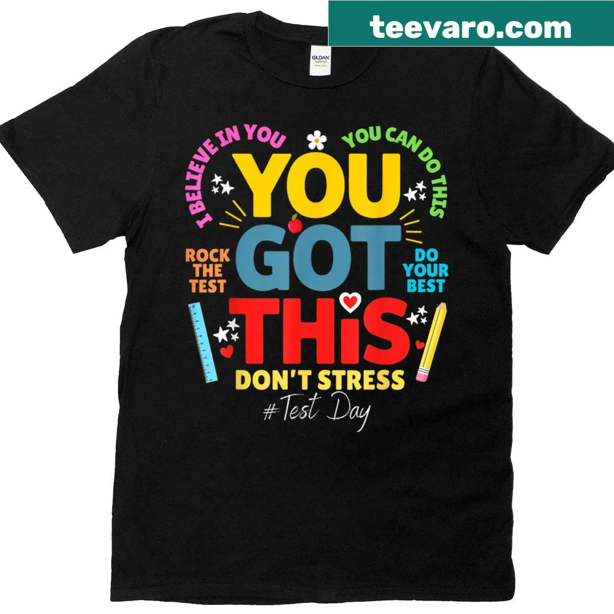 Encouraging T-shirt for teachers with motivational message — on a men's t-shirt