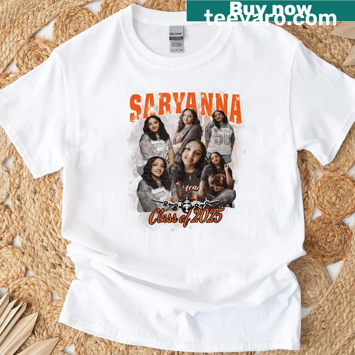 T-shirt featuring 'Class of 2025' with the name Saryanna — on a men's t-shirt