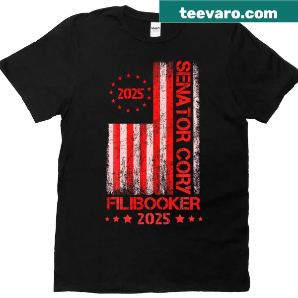 Funny T-shirt featuring Cory Booker pun and filibuster reference