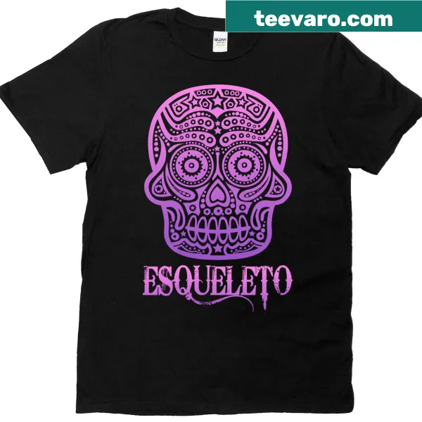 Playful skeleton graphic on a classic T-shirt for humor lovers.