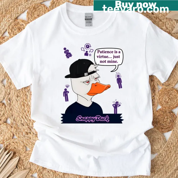 Charming illustration of a cheerful duck on a classic T-shirt.