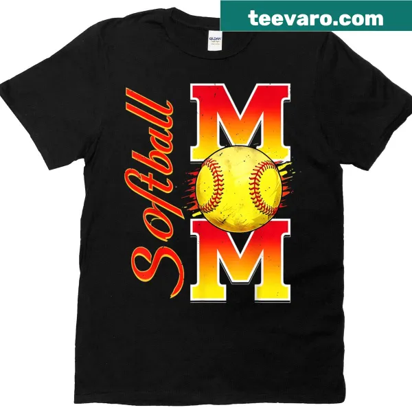 Funny softball mom t-shirt blending softball and baseball themes