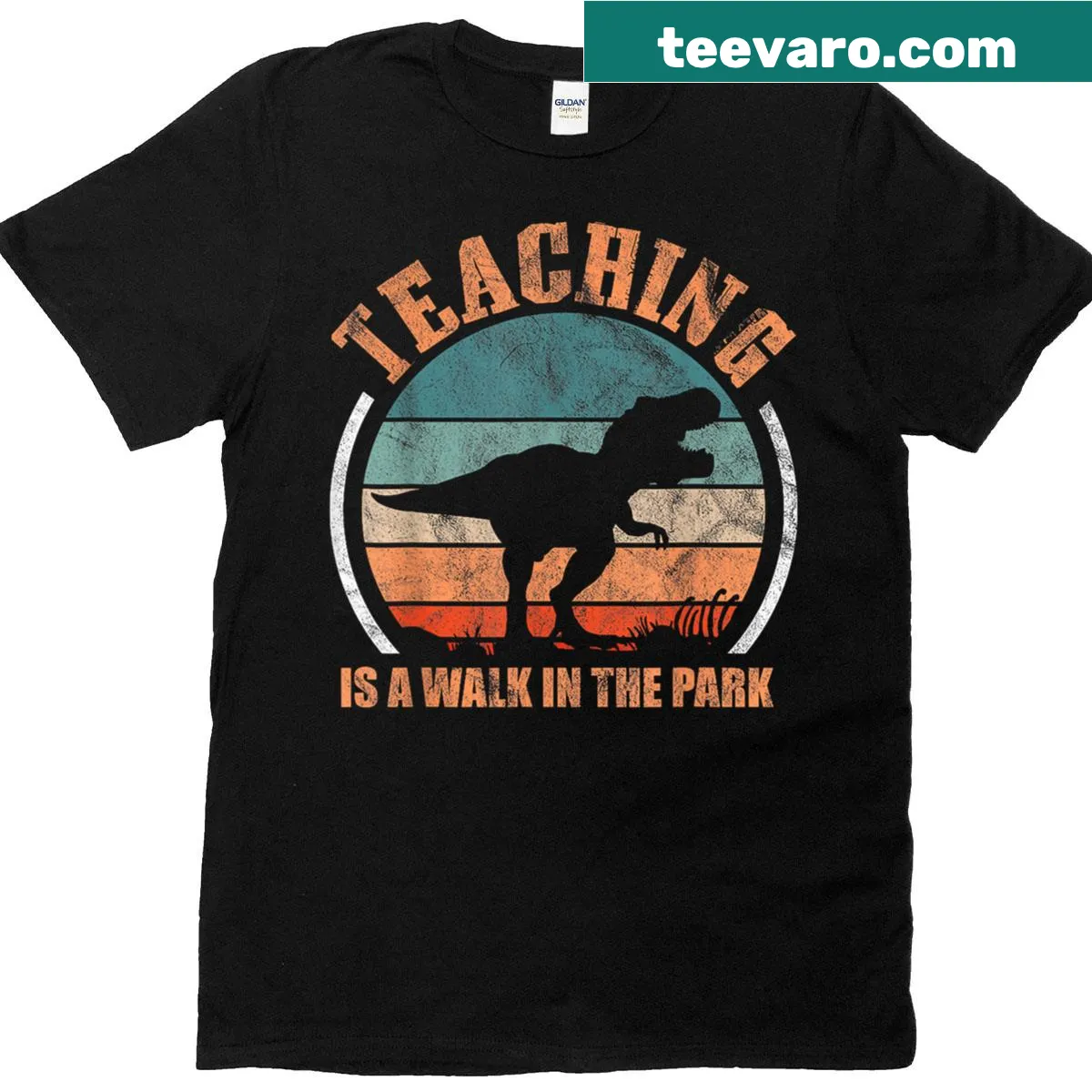 Funny cartoon t-shirt with a teacher theme and humorous slogan — on a men's t-shirt