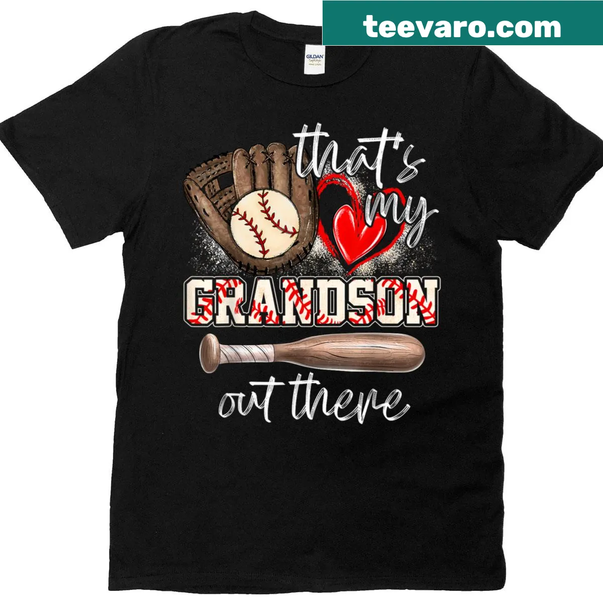 T-shirt with text celebrating a grandma's pride in her grandson — on a men's t-shirt