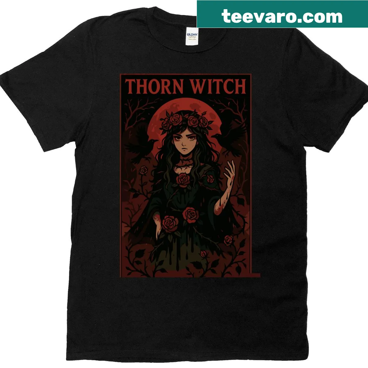 Illustration of a Thorn Witch on a classic T-shirt — on a men's t-shirt