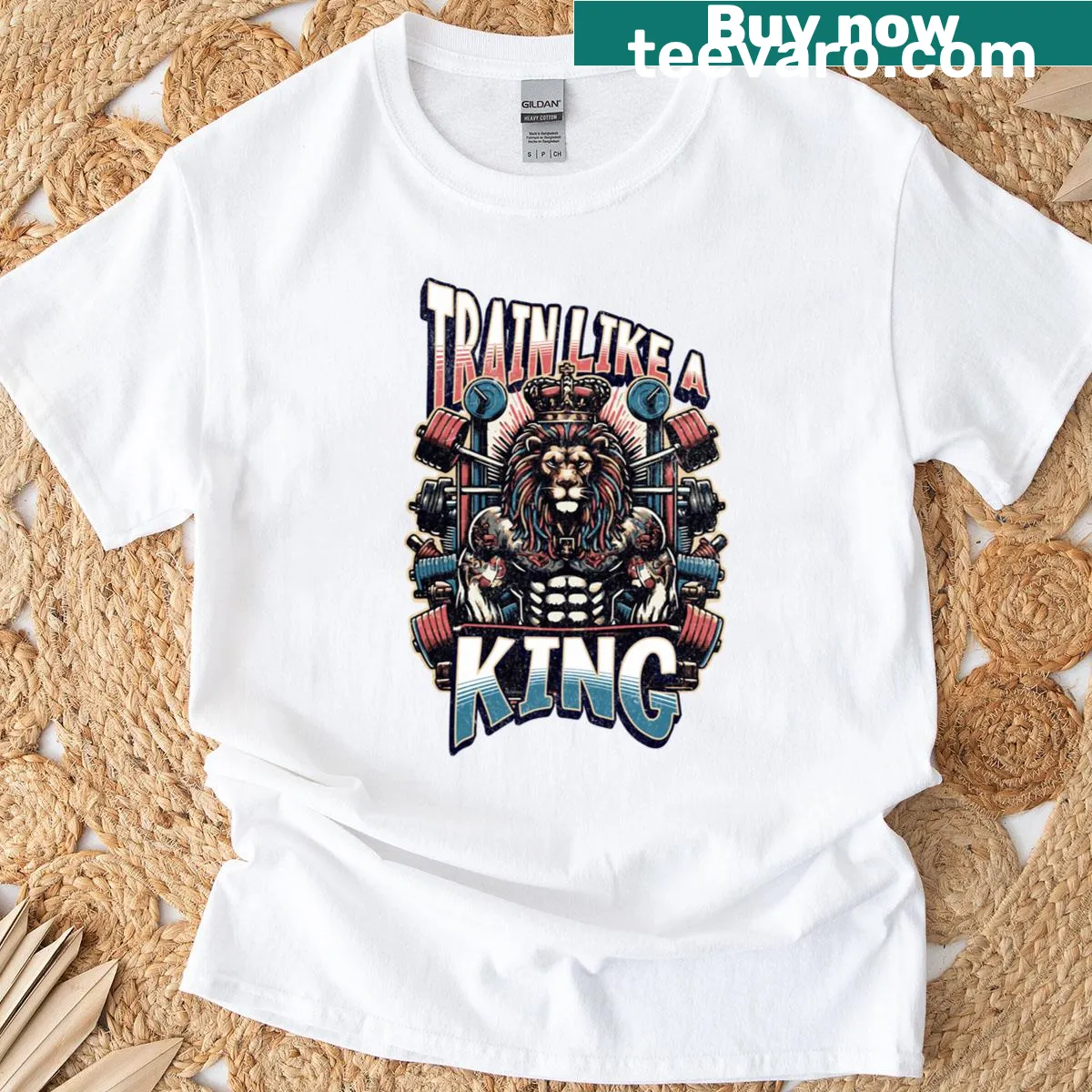 Classic t-shirt with a motivational fitness graphic — on a men's t-shirt