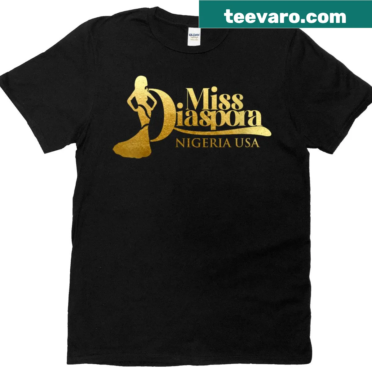 V-neck t-shirt celebrating the Nigeria-USA diaspora experience — on a men's t-shirt