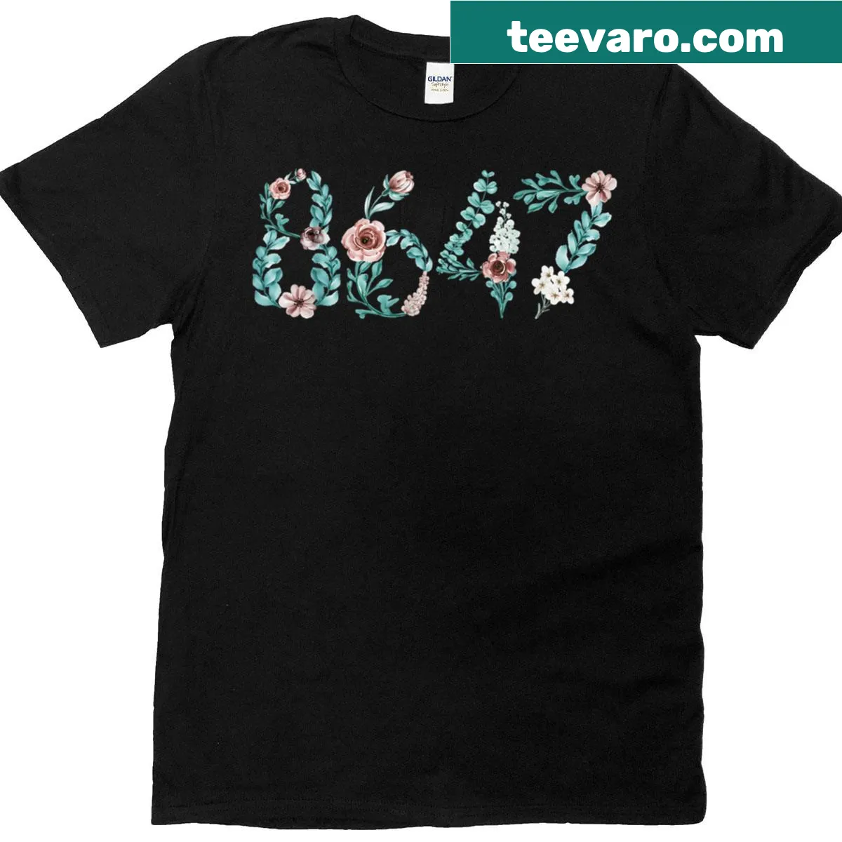 Vintage floral graphic with 'Anti Trump' text on a classic T-shirt — on a men's t-shirt
