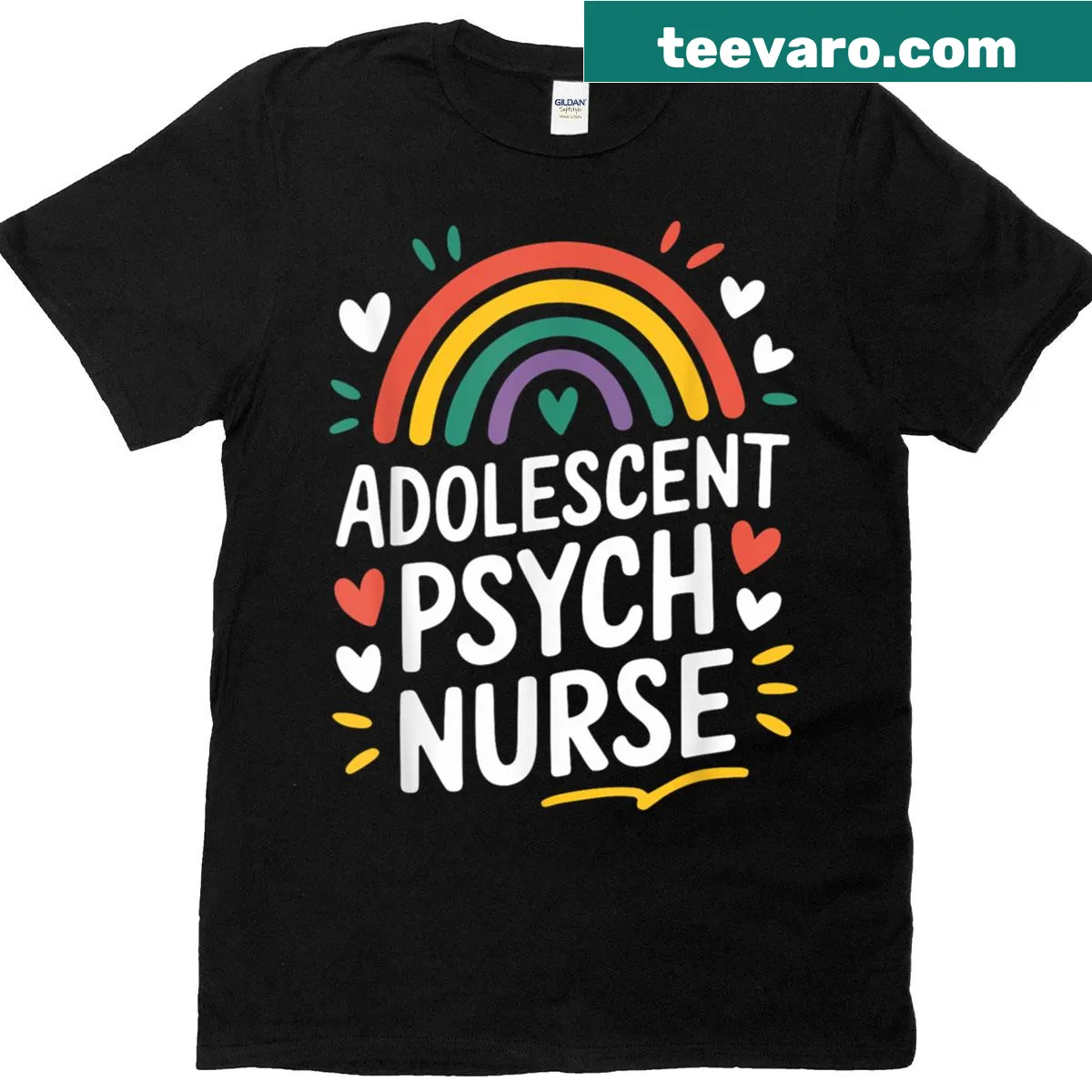Typography T-shirt for adolescent psychiatric nurses — on a men's t-shirt