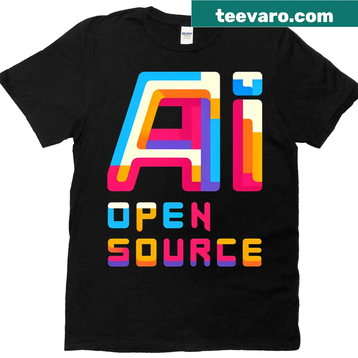 Classic tee with modern typography celebrating open source AI — on a men's t-shirt