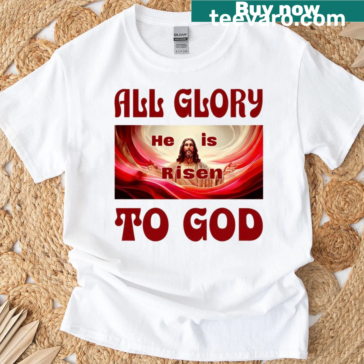 Inspirational text graphic on a classic faith-themed T-shirt — on a men's t-shirt