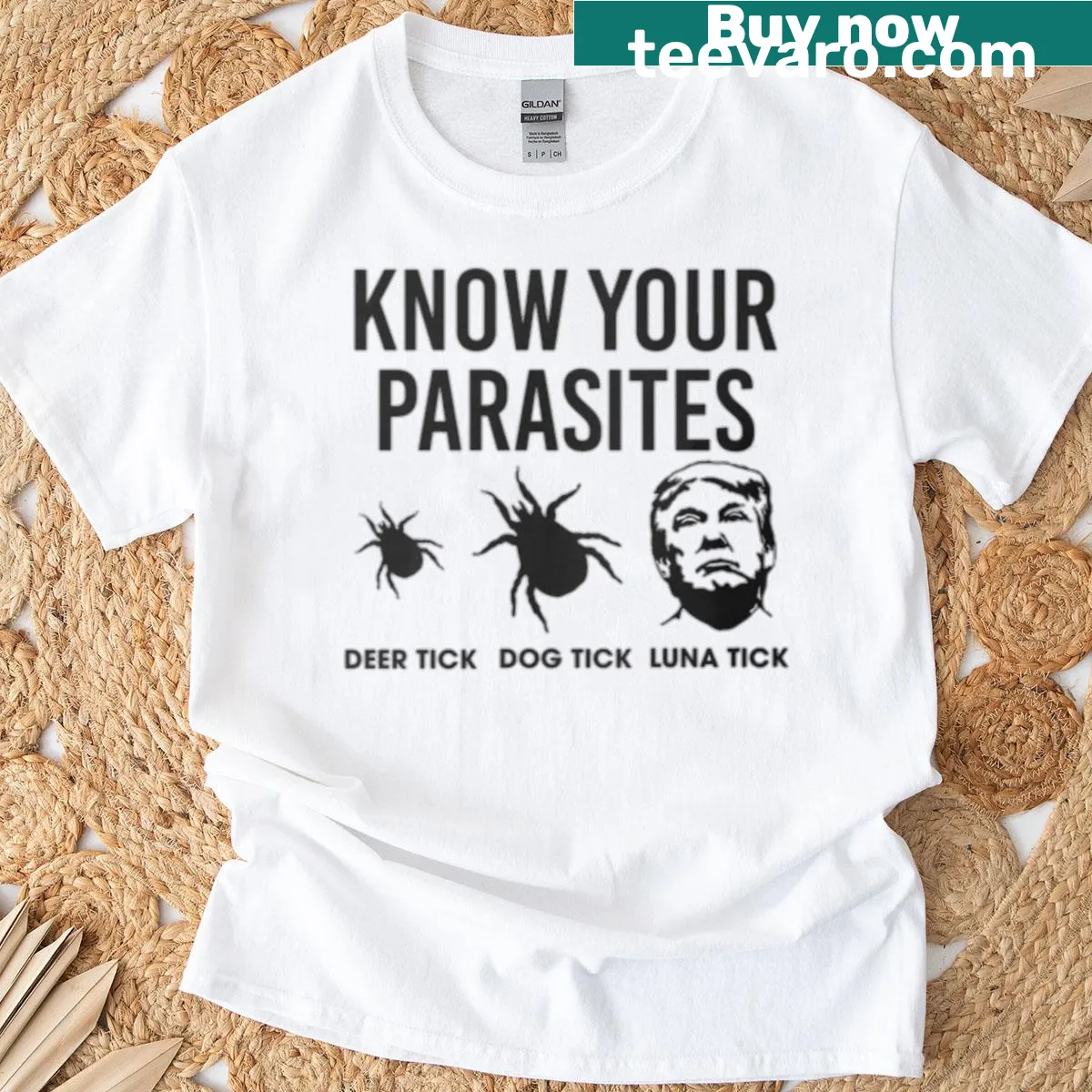 Classic T-shirt with playful anti-Trump phrase — on a men's t-shirt