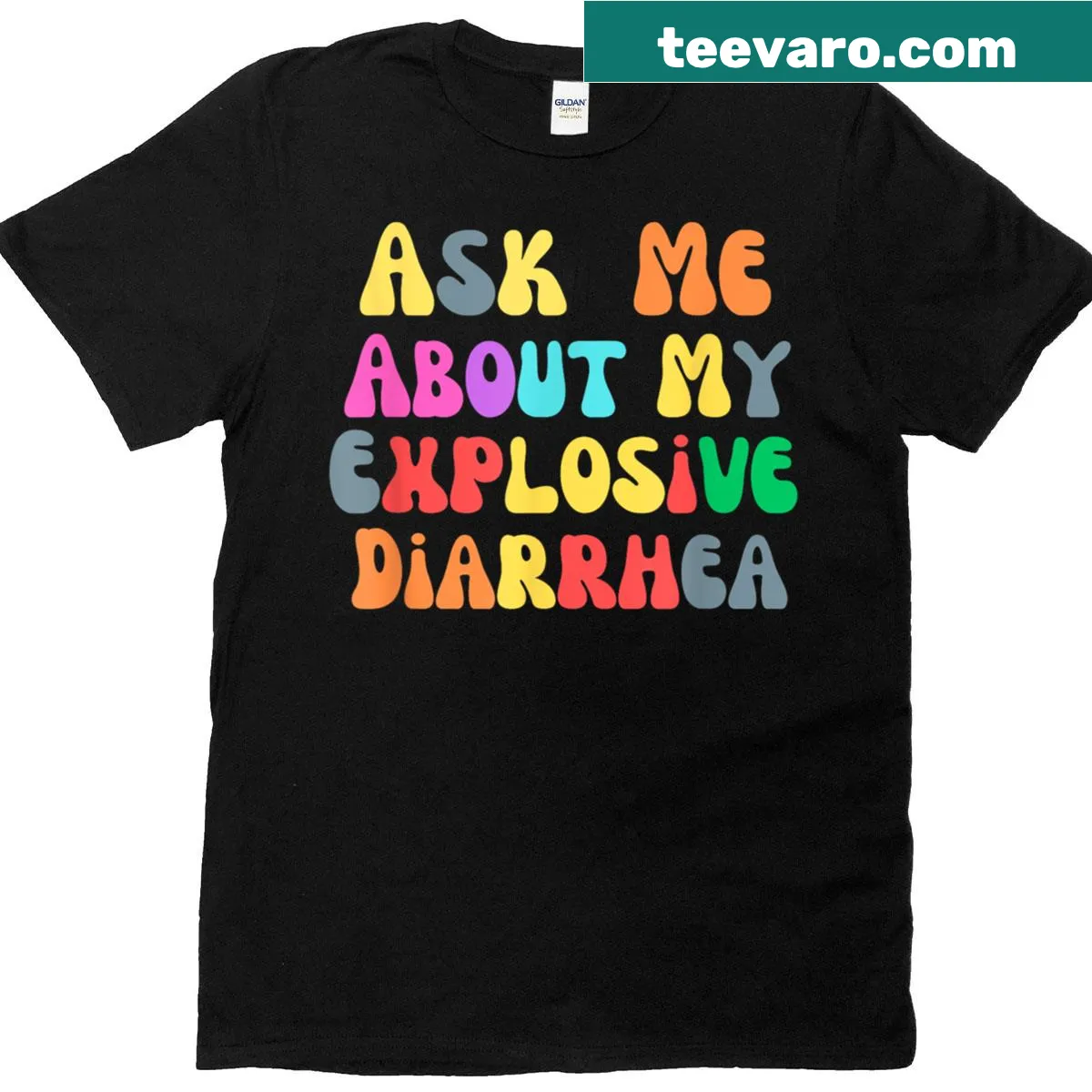 Sarcastic t-shirt featuring humorous saying about explosive diarrhea — on a men's t-shirt