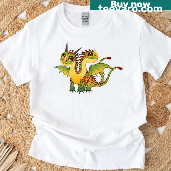 Chibi green dragon illustration from Httyd on a classic t-shirt