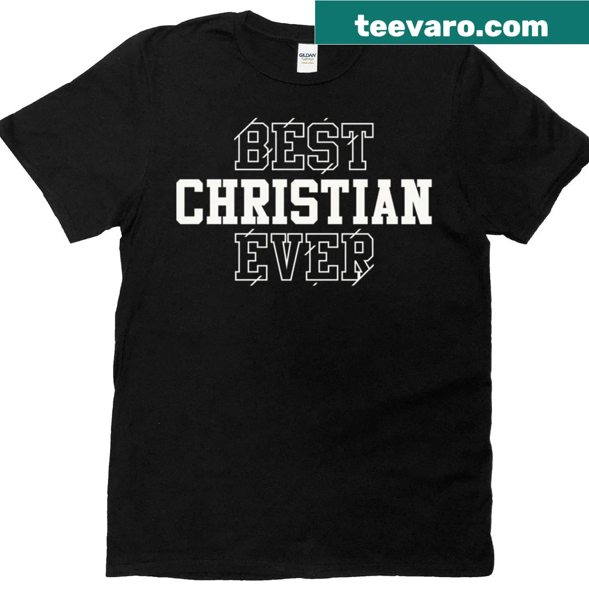 Personalized Best Christian Ever t-shirt with customizable name — on a men's t-shirt