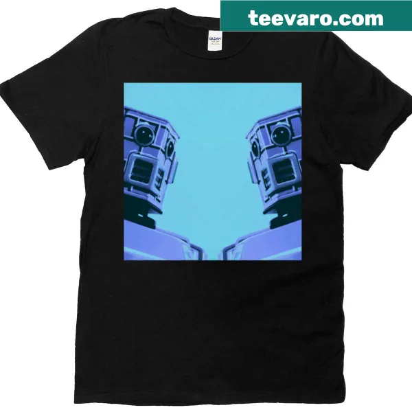 Classic Blue Robot t-shirt with playful illustration
