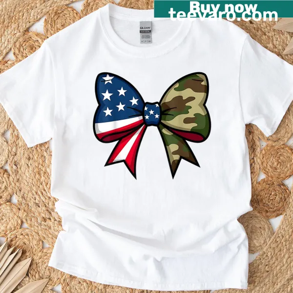 Camouflage US Flag T-shirt with patriotic design