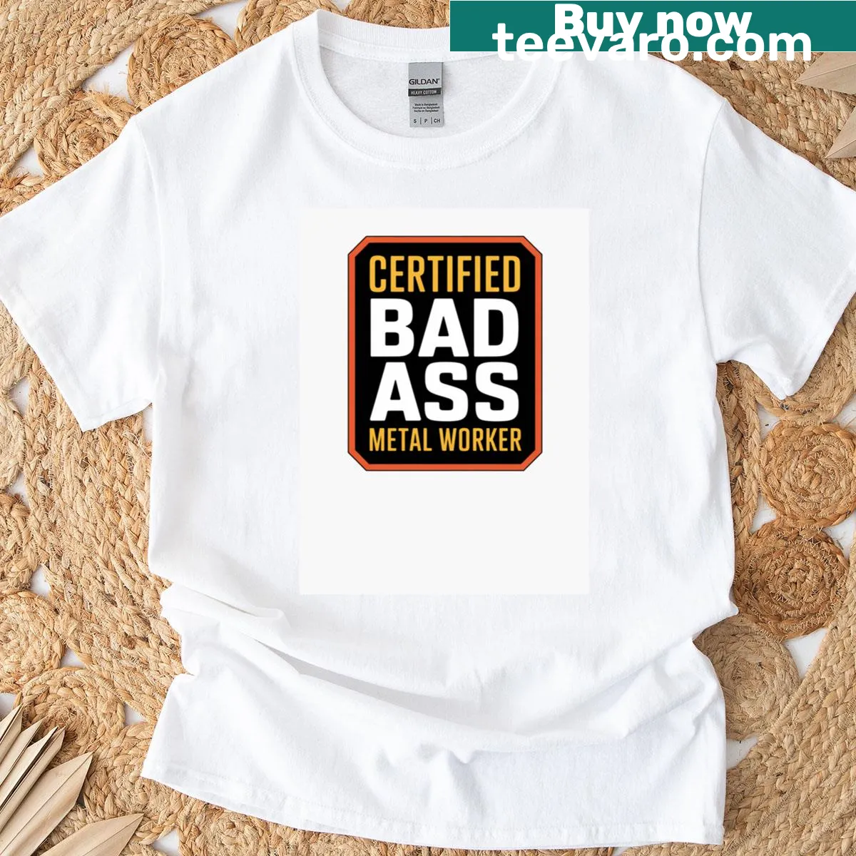 Proud metal worker t-shirt with bold typography — on a men's t-shirt