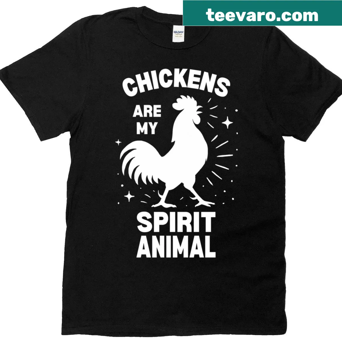 Classic tee with 'Chickens Are My Spirit Animal' text — on a men's t-shirt