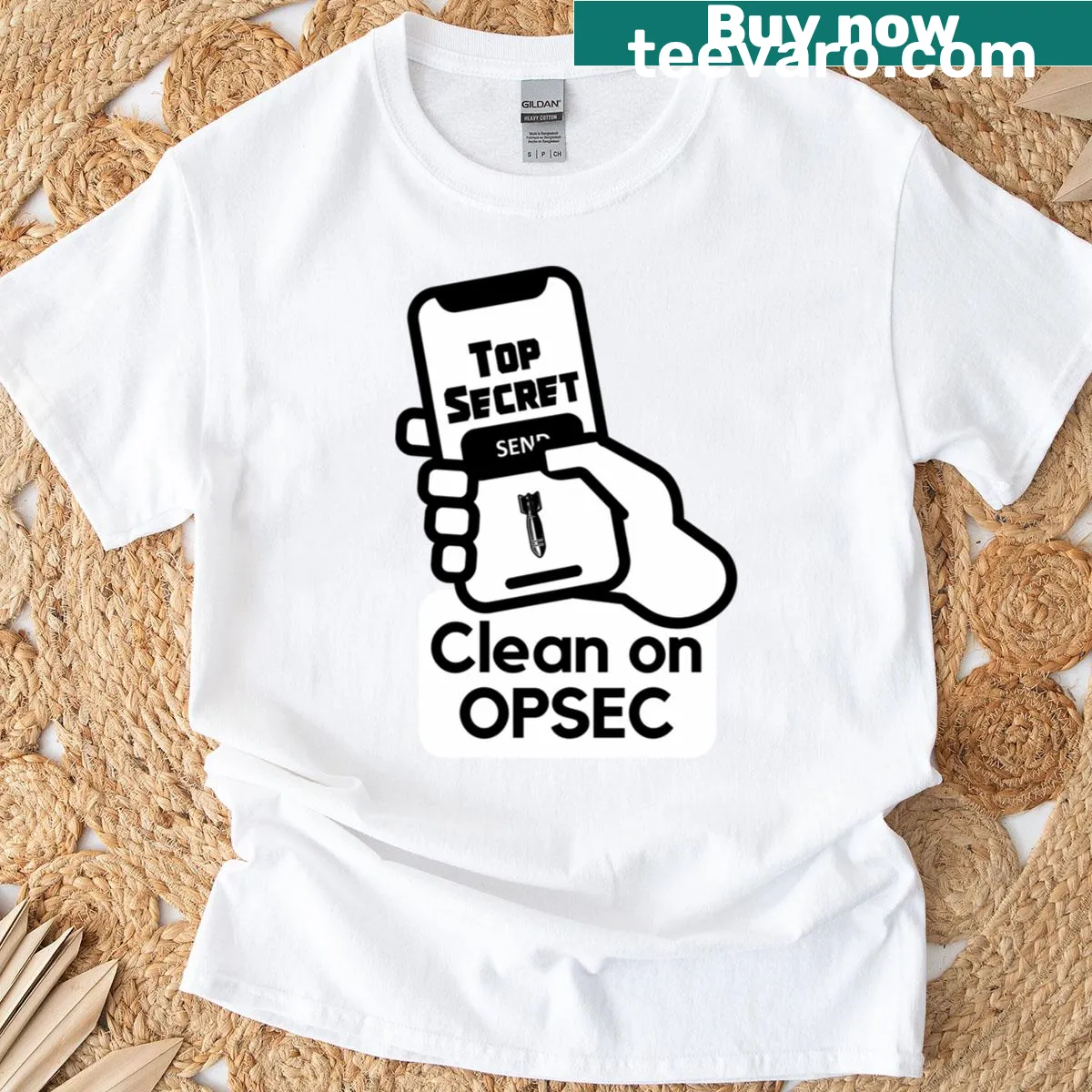 Minimalist design t-shirt with 'Clean On Obsec' text — on a men's t-shirt