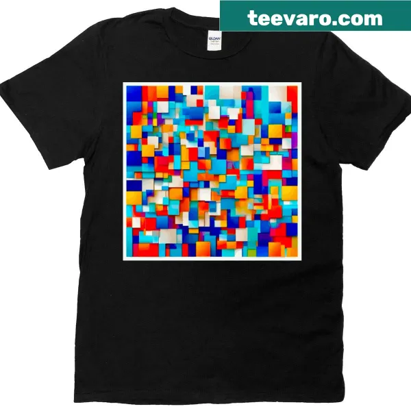 Abstract squares design on classic T-shirt for modern style