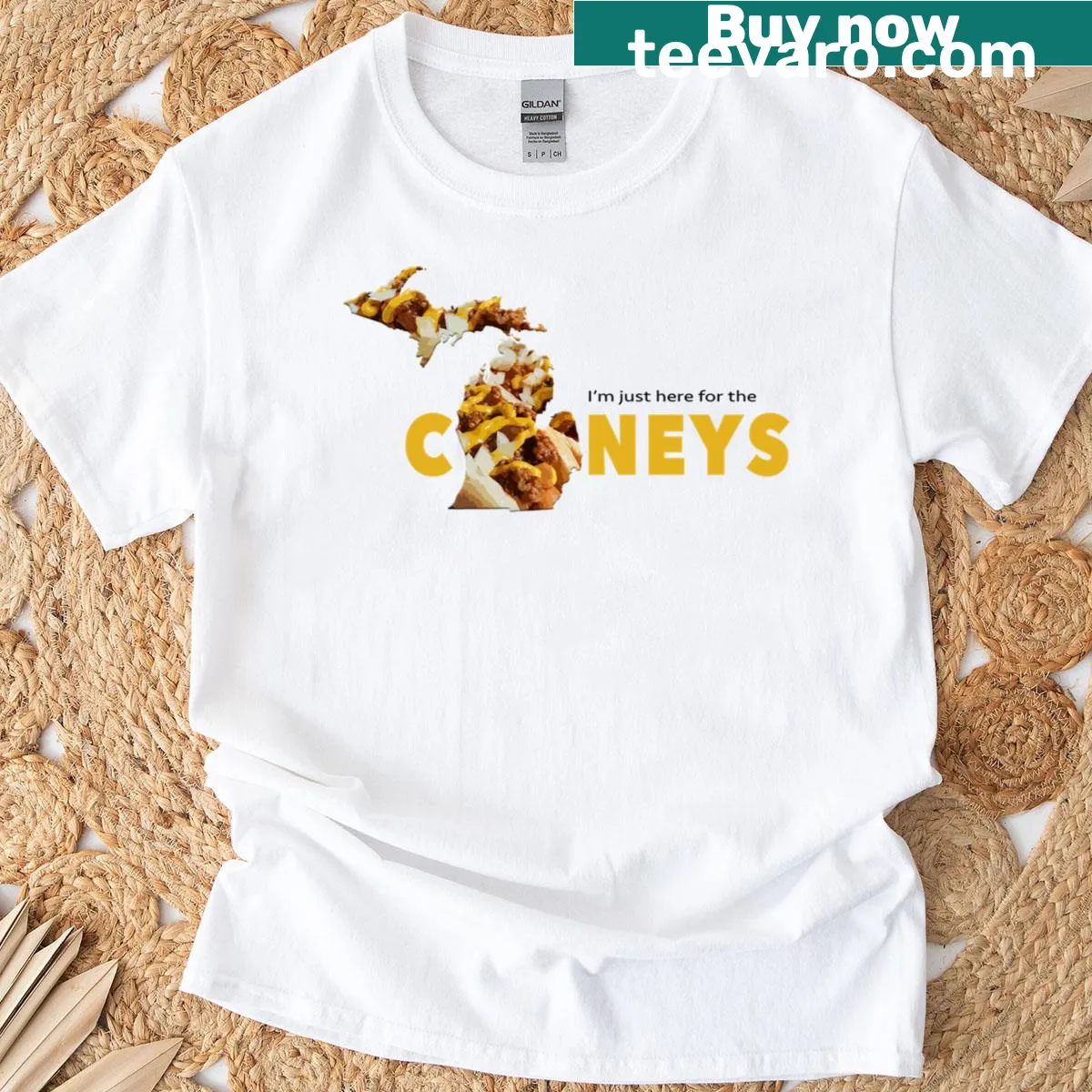 Vintage-inspired Coney Island Detroit t-shirt — on a men's t-shirt