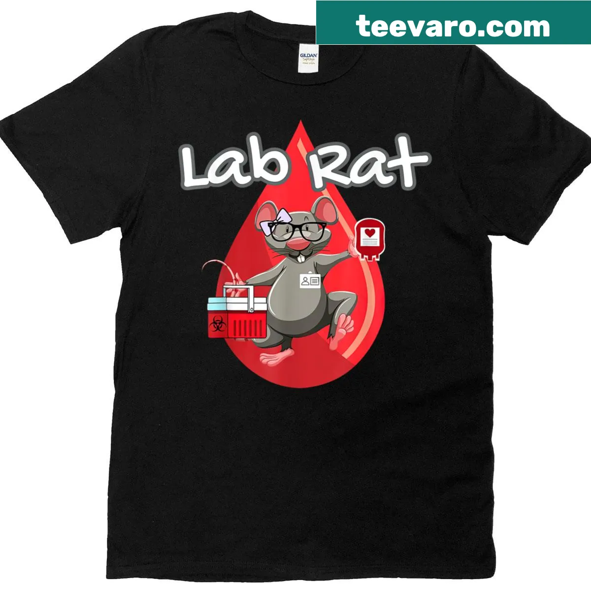 Cute lab rat graphic on a medical technologist T-shirt — on a men's t-shirt