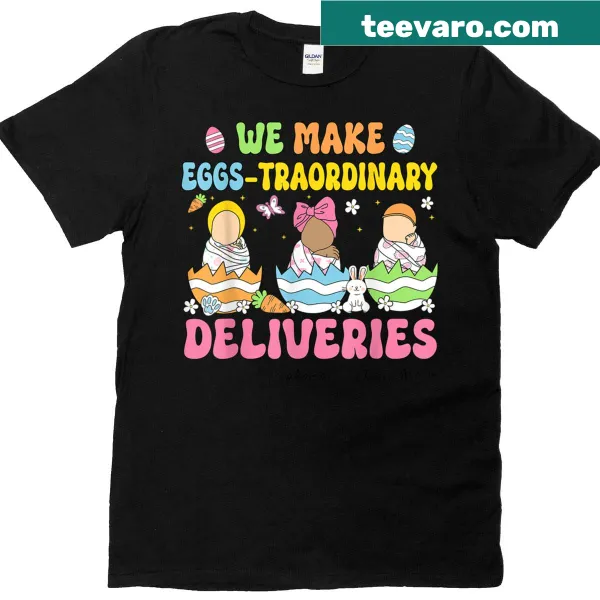 Cute Easter T-shirt featuring bunnies and a playful nurse theme